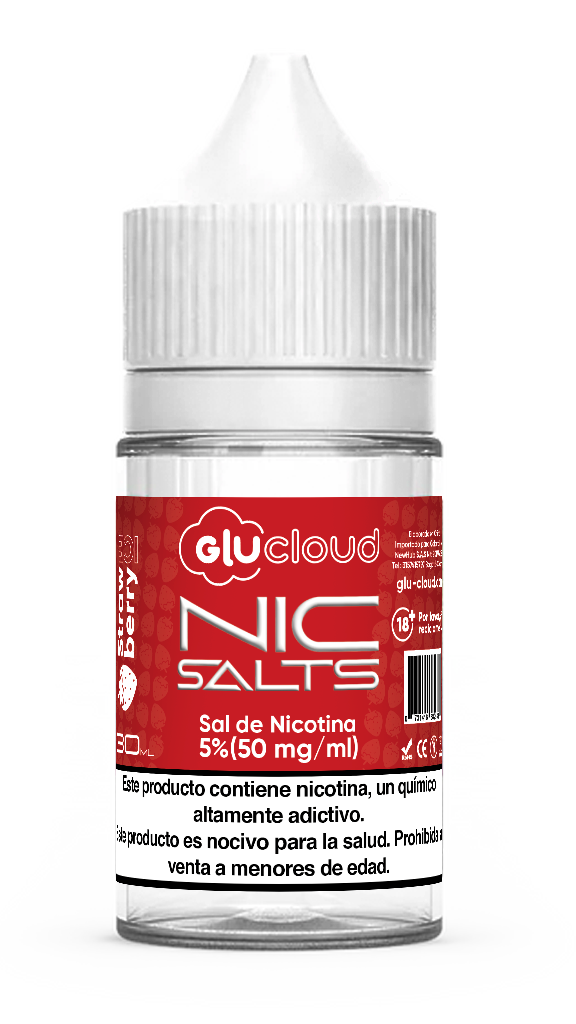 Glucloud NIC SALT Strawberry Ice 30 ml – 5% Nicotina